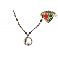 CRESCENT MOON & STAR CUTOUT CARVED BONE PENDANT NECKLACE