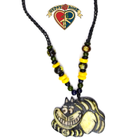 Cheshire Cat Colored Bone Bead Necklace
