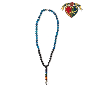 Chakra Gemstone And Quartz Crystal Pendant On Lava Bead And Agate Gemstone Necklace