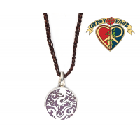 Stardust Dragon Stone Powder Inlay Pendant On Braided Cord Necklace