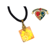 Sunshine Daisy Peace Sign Necklace
