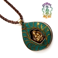 Altar Of The Heart Brass and Stone Meditating Buddha Pendant Necklace