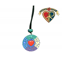 Heart Disc On Cord Necklace