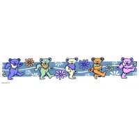 Grateful Dead Bears And Flowers Window Sticker