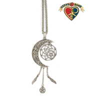 Antique Silver Dreamcatcher Necklace