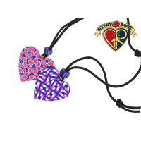 Black Leather Cord Heart Pendant Necklace