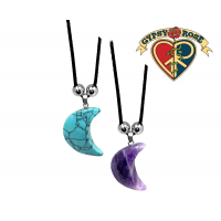 Semi Precious Moon Shaped Stone Pendant