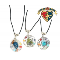 Agate Chip Stone Star Shaped Pendant Necklace