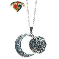 Silver Filigree Moon Diffuser Necklace