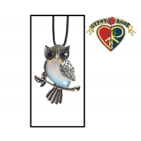 Semi Precious Stone Owl Necklace