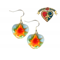 Heart Shape Glass Earrings