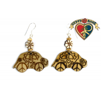 Beetle Bug Car Carved Bone Earrings