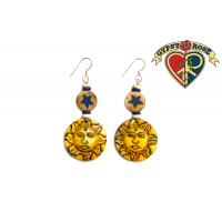 Sun Shiny Day Painted Bone Bead Earrings