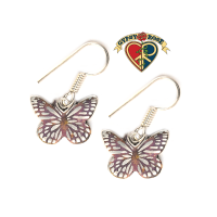 Stardust Butterfly Stone Powder Inlay Metal Earrings