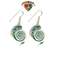 Stardust Spiral Wave Stone Powder Inlay Metal Earrings