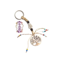Life's Force Tree Hemp Bone Key Ring Keychain