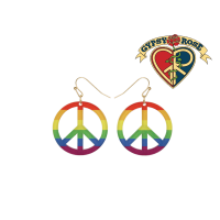 Acrylic Rainbow Peace Sign Earring