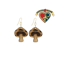 Wood Mushroom Earring