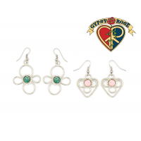 Solder Carved Stone Earrings