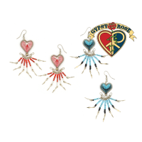 Thread Heart With Dangles Earrings