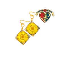 Diamond Shape Sunflower Earring