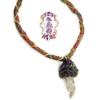 RECYCLED SILK CRYSTAL MUSHROOM NECKLACE
