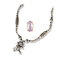 GRATEFUL DEAD DANCING BEAR BONE HEMP & METAL BEADED NECKLACE