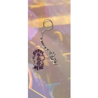 GRATEFUL DEAD DANCING BEAR BONE AND HEMP KEYCHAIN