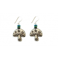 SPACE MUSHROOM BONE EARRINGS