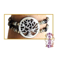 LIFE'S FORCE TREE HEMP & BONE ADJUSTABLE BRACELET