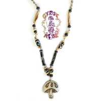 DROPPIN' OUT MUSHROOM HEMP & BONE NECKLACE