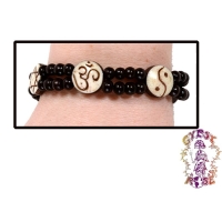 COEXIST SYMBOLS BEADED STRETCH BRACELET