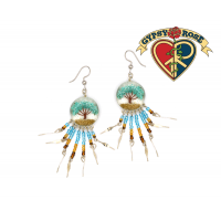 Acrylic Tree Of Life With Long Beaded Dangles Earring