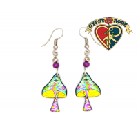 Acrylic Psychedelic Mushroom Earring