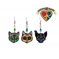 Acrylic Mosaic Cat Earrings