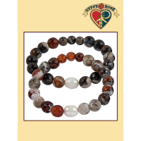 Semi Precious Stone With Freshwater Pearl Bracelet