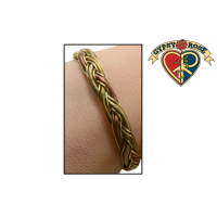 TRINITY COIL BRAID BRASS COPPER & BRONZE BRACELET