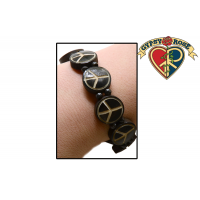 PEACE SYMBOL STRETCH BONE BRACELET