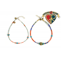 Tibetan Stone Assorted Pattern Anklet Bracelet