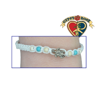 Macrame Howlite With Sea Turtle Charm Bracelet