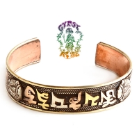 Om Mani Padme Hum Brass, Copper and Bronze Bracelet
