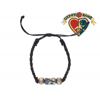 Leather Square Wood Bead Bracelet