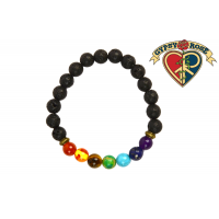 Chakra Stone and Lava Bead Diffuser Bracelet