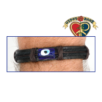 Evil Eye Leather Cuff Bracelet