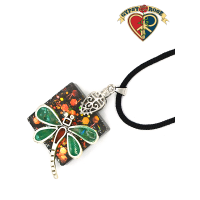 Dragonfly Pendant On Poly Necklace