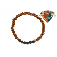 Wood And Lava Bead Bracelet