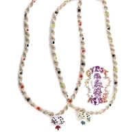 GLASS MUSHROOM WITH GLASS BEADS HEMP CHOKER