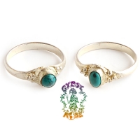 Boho Boogaloo Dainty Silvertone Ring w/ Gemstone