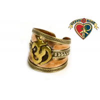 Om Triple Metal Wide Adjustable Ring
