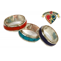 Semi Precious Stone 360 Inlay Band Ring